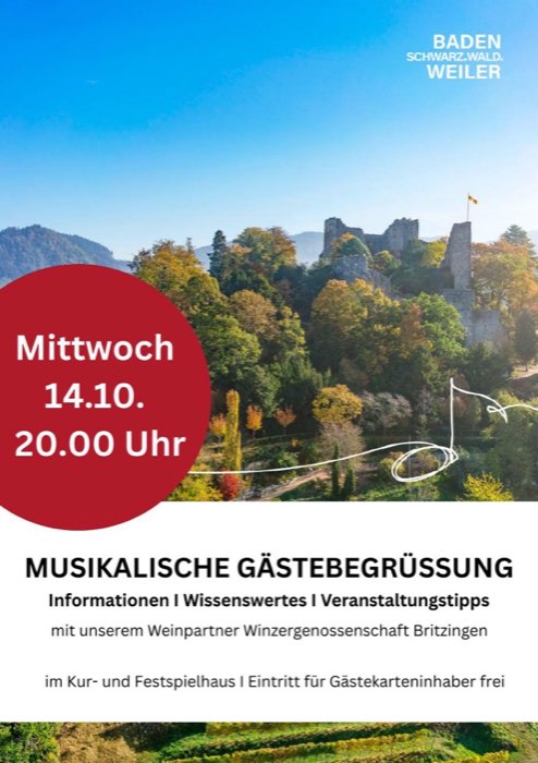 Musikalische Gästebegrüßung bei einem Glas Wein, 14.10.